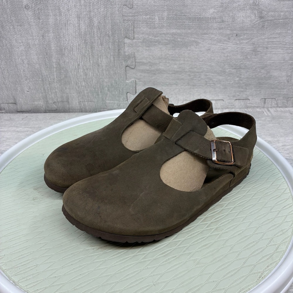 Birkenstock Bonn Clogs Paris Women's 42 Brown Suede Leather Buckle Sandals